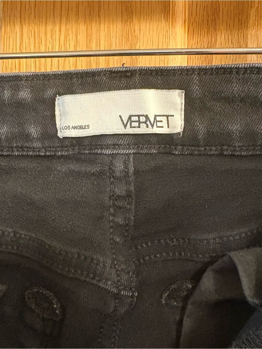 Vervet Los Angeles Women's Button Fly Super Flared Jeans Black Size 27 Stretchy - Picture 6 of 9